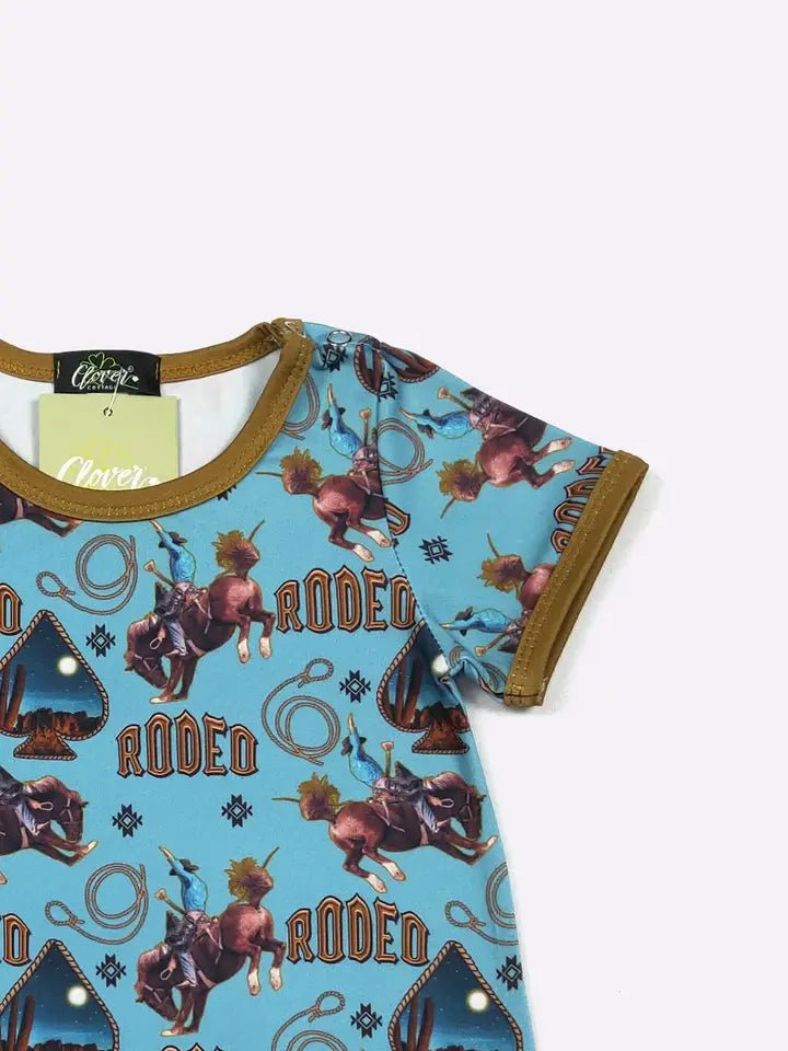 Blue Horizon Rodeo Boy Romper | Western Baby Clothes