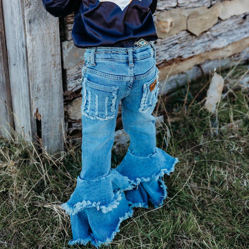 Ruffle & Ride Denim Bell Jeans: For Every Little Cowgirl! image 1