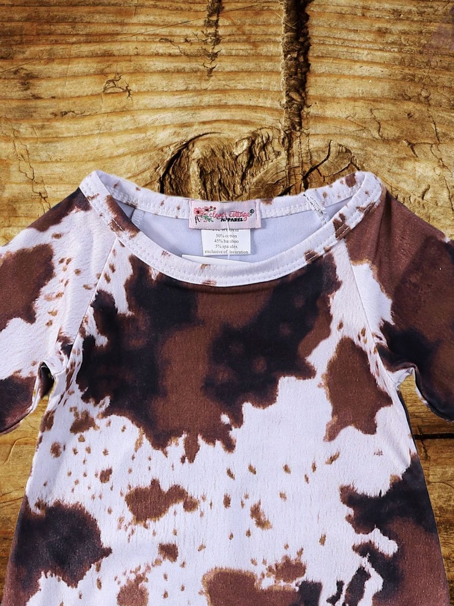 Cowhide Baby Gown & Matching Headband Set image 2