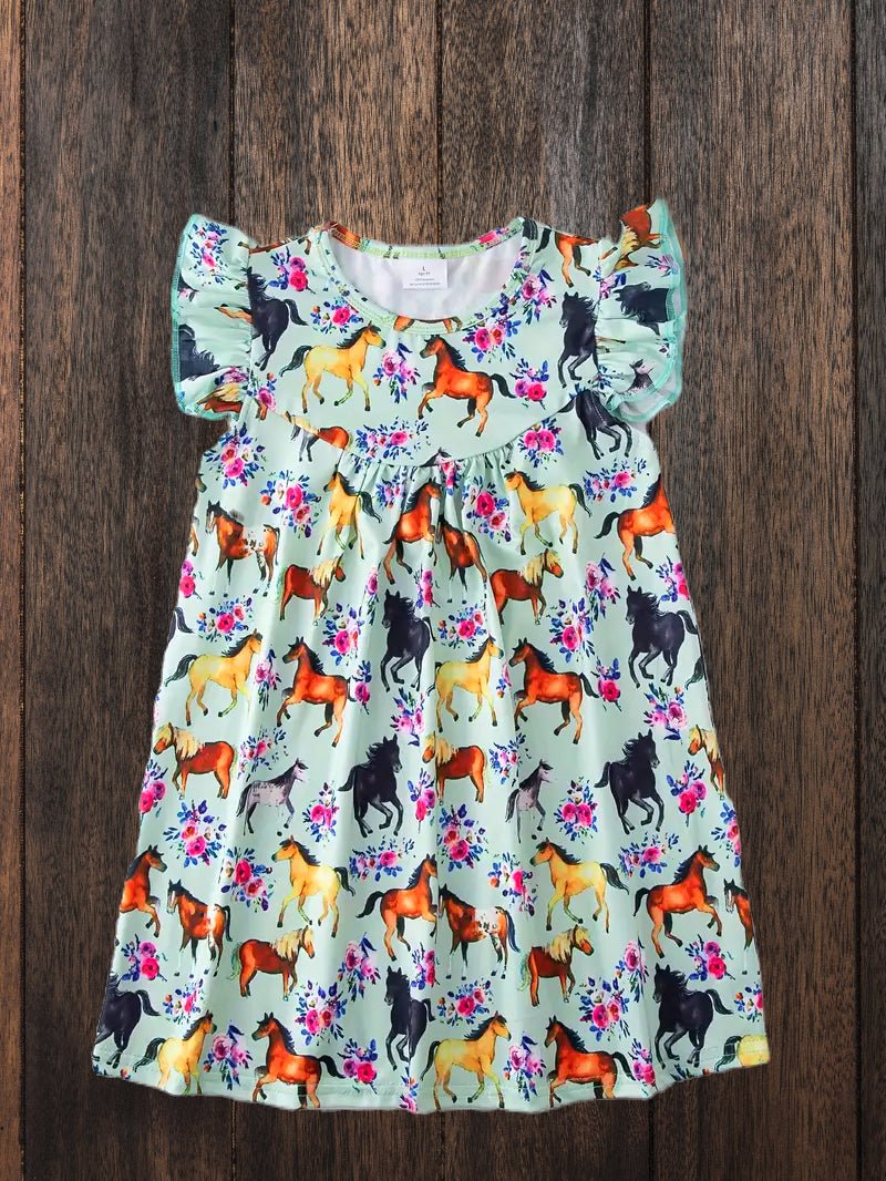 "Pretty in Ponies" Flutter Trim Sleeveless Dress image 5
