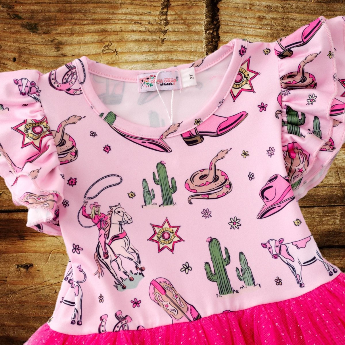 Pink Western Tutu Dress for Girls image 2