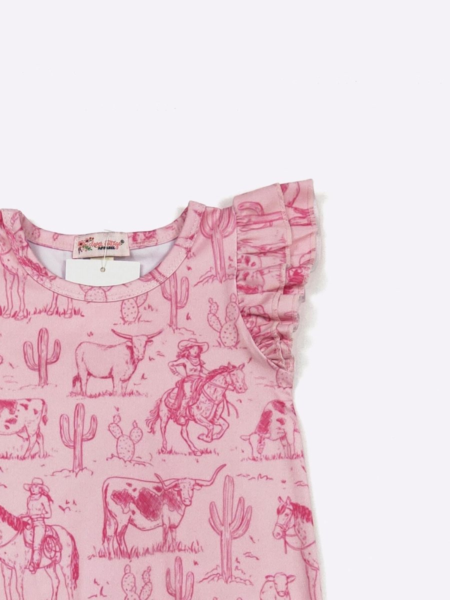 Pink Western Romper