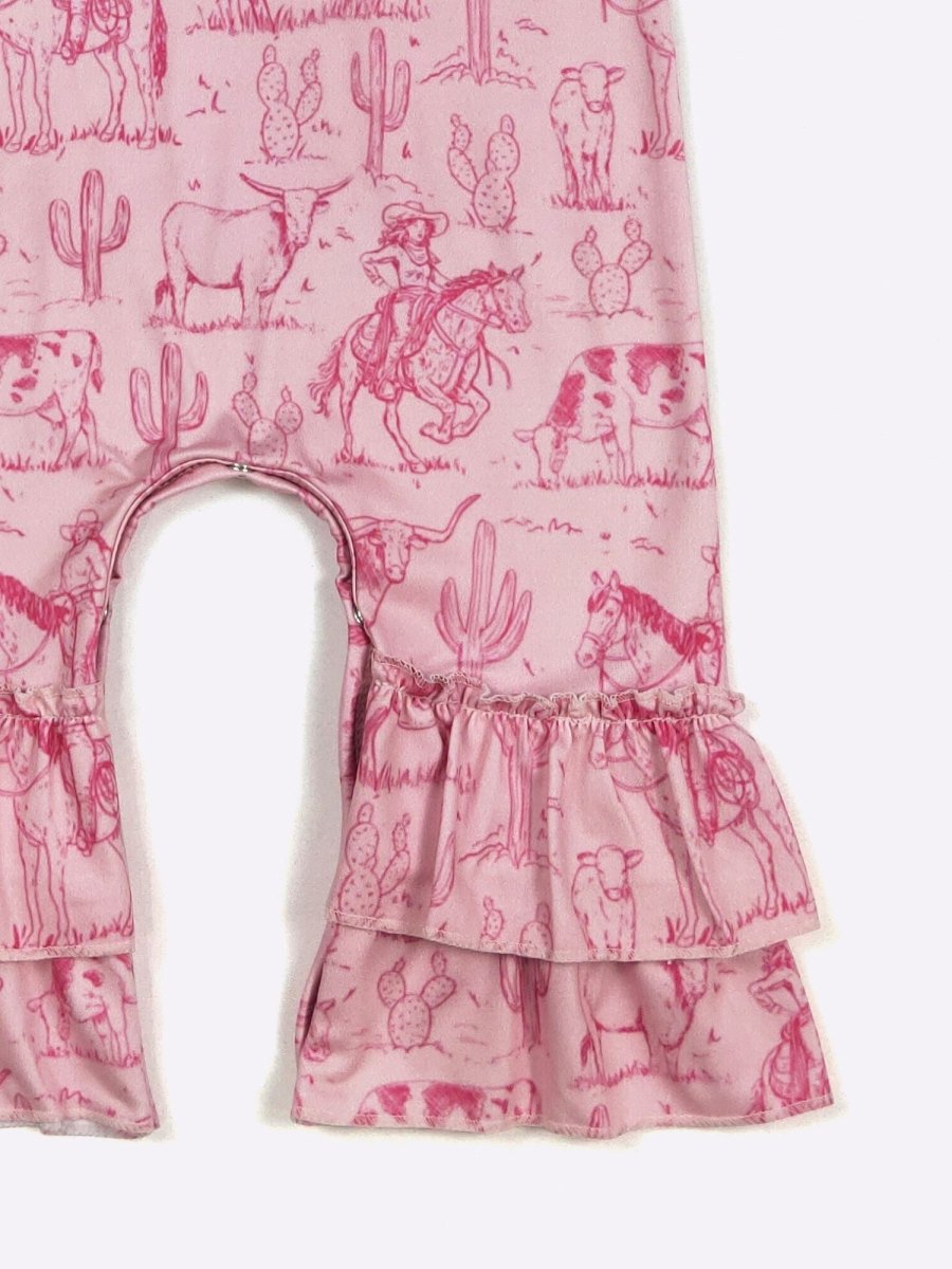 Pink Western Romper