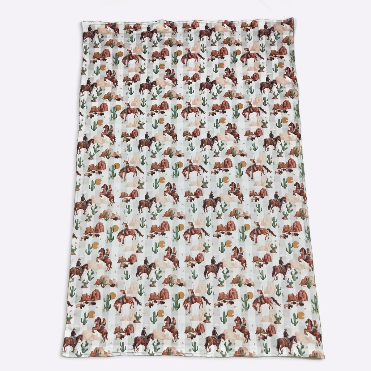 Plaid Western Minky Baby Blanket – Soft and Cozy for Newborns and Toddlers