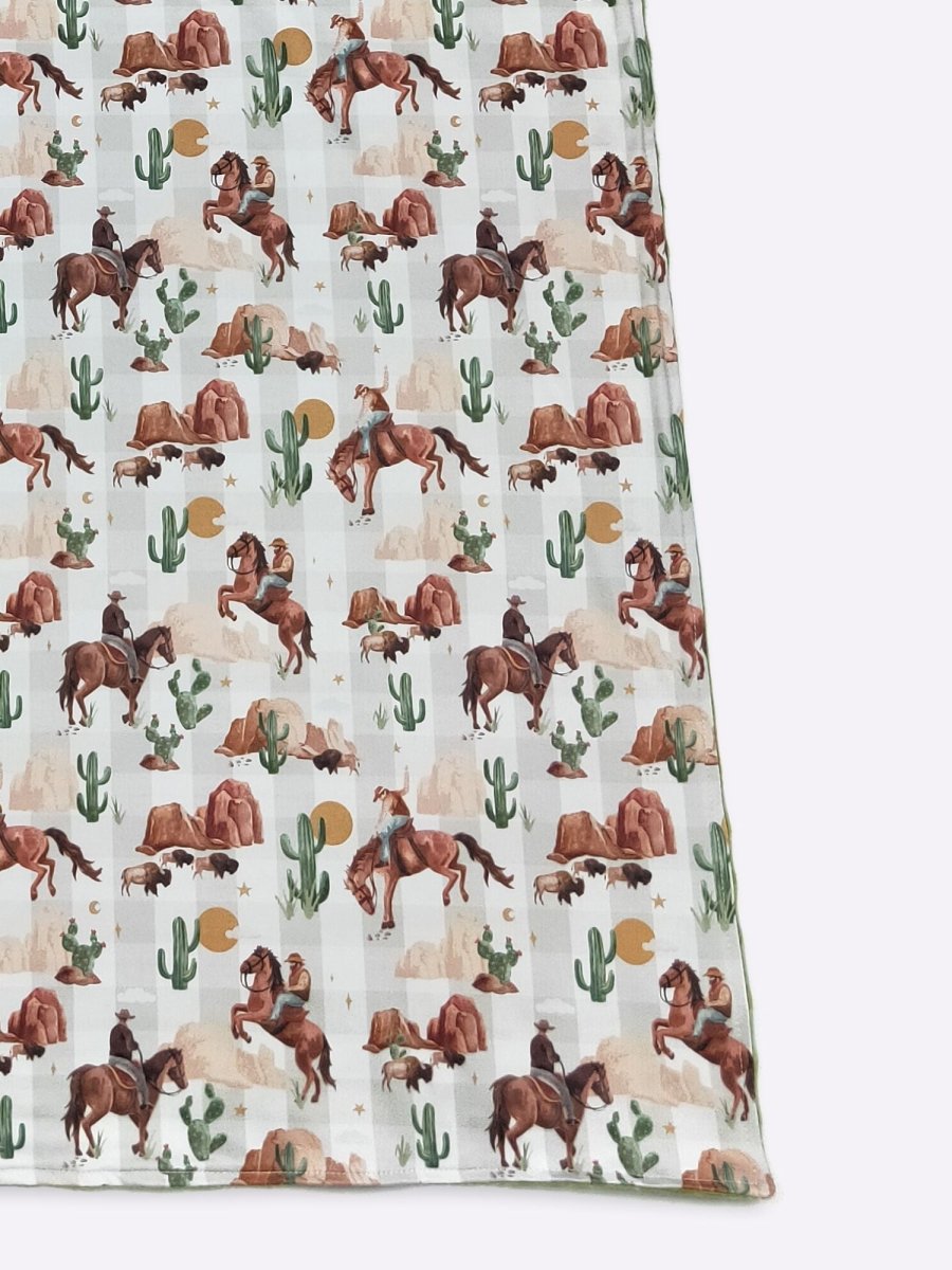 Plaid Western Minky Baby Blanket – Soft and Cozy for Newborns and Toddlers
