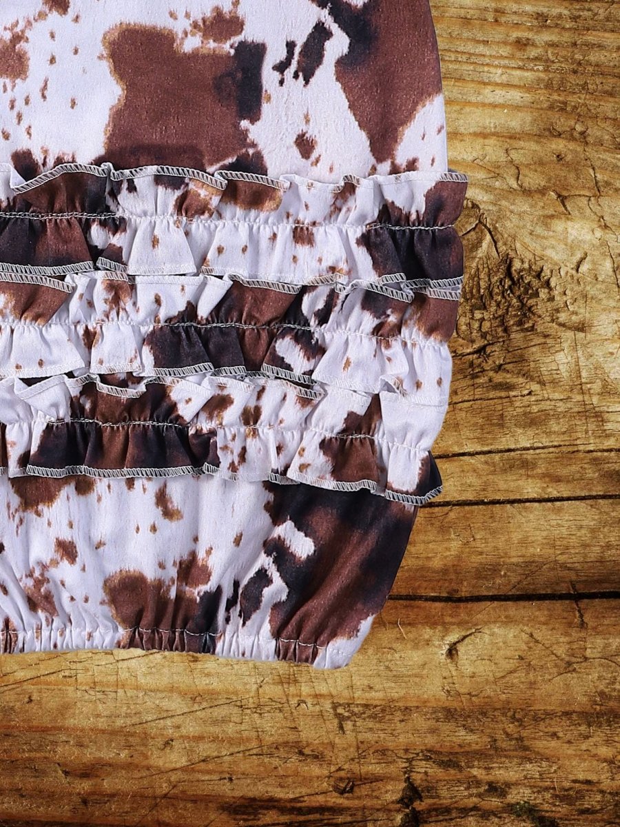 Cowhide Baby Gown & Matching Headband Set image 3