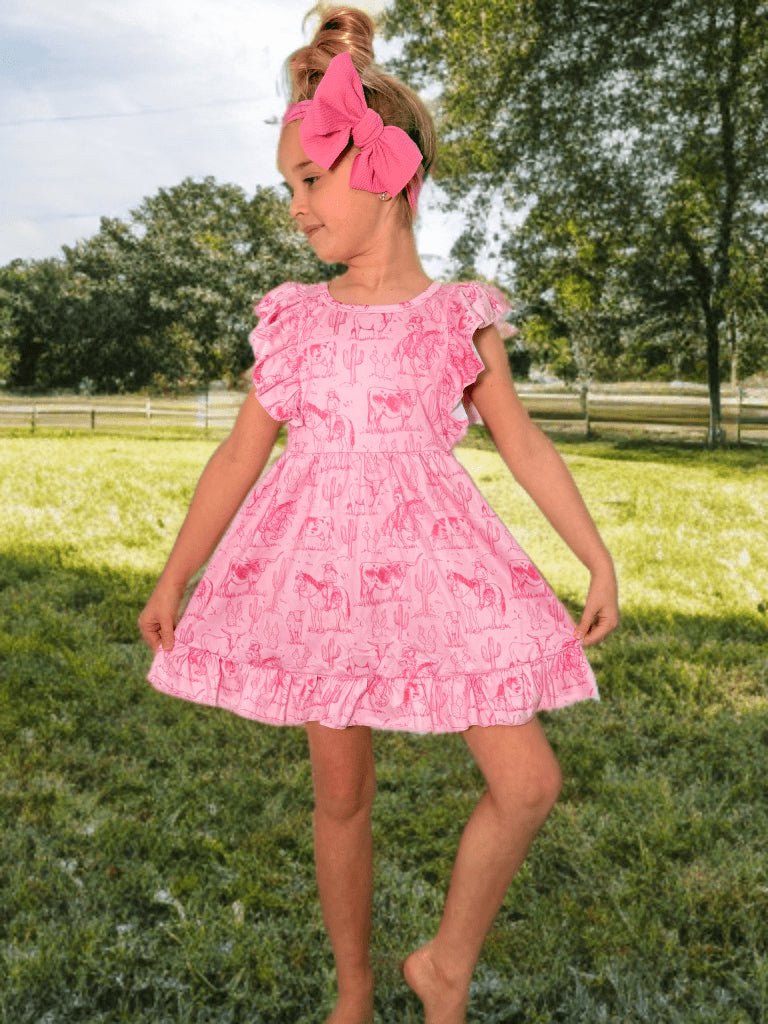 Pink Western Dress for Girls Pink Western Dress for Girls