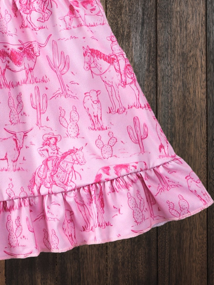 Pink Western Dress for Girls image 3