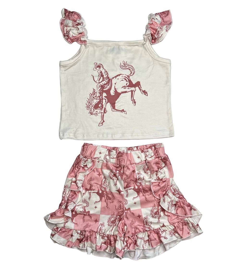 Plaid Bucking Horse Set, 0-5T