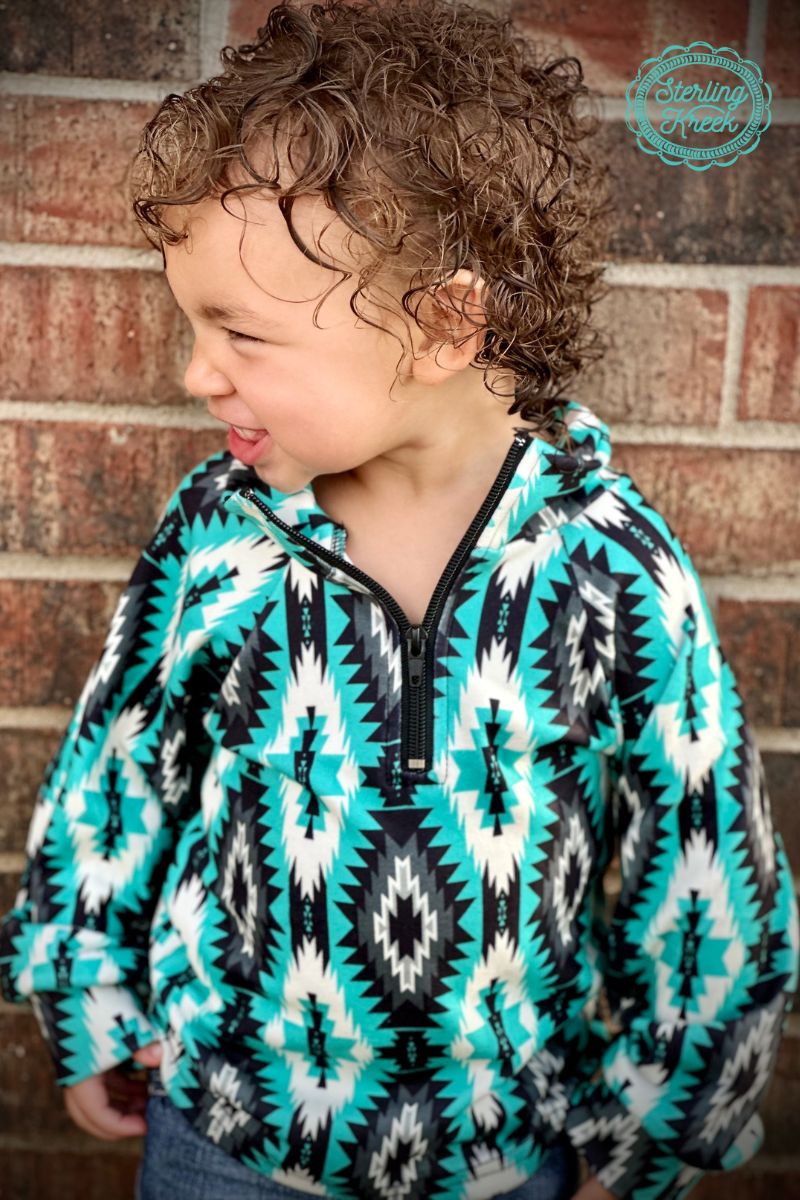 Turquoise Peaks Mini Aztec Everest Pullover for Little Explorers image 3