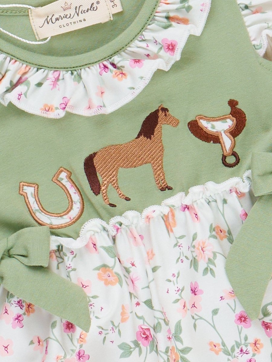 Ranch Friends Floral Ruffle Horse Romper