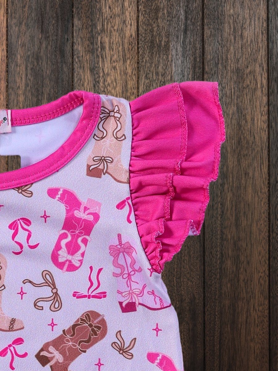 Boots & Bows Baby Romper image 2