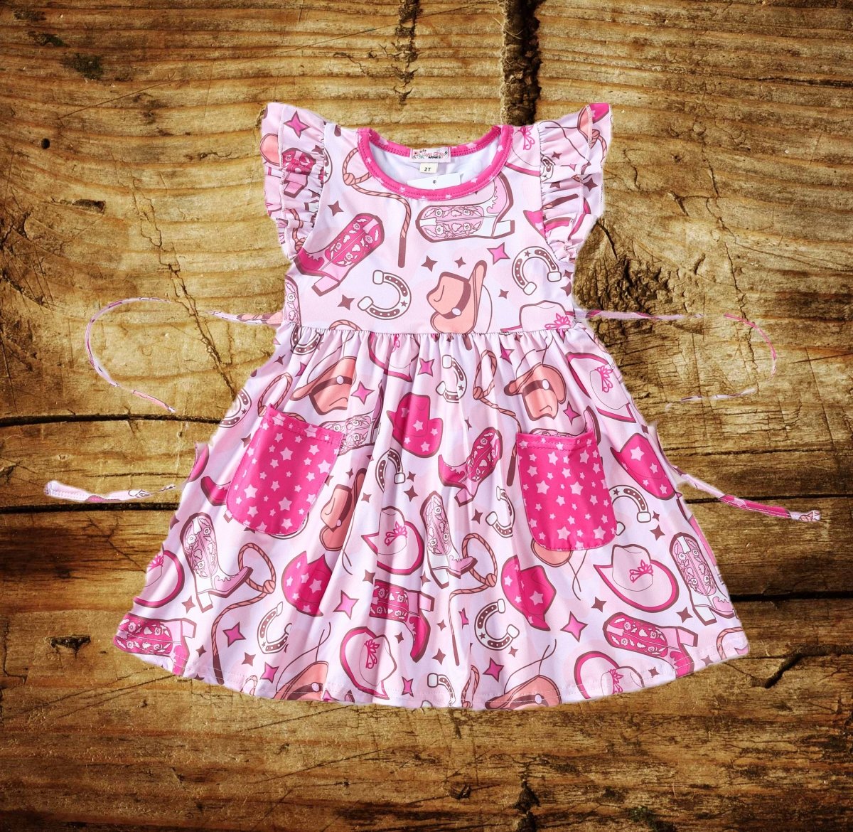 Electric Pink Cowgirl Dress for Girls image 1