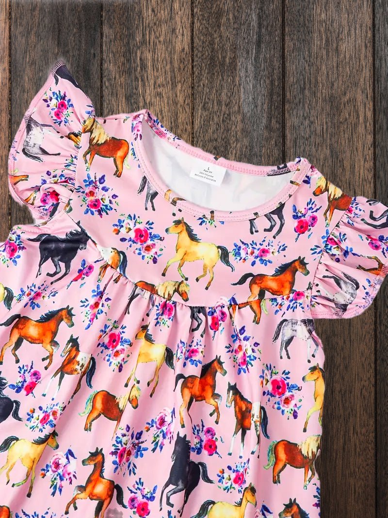 "Pretty in Ponies" Flutter Trim Sleeveless Dress image 2