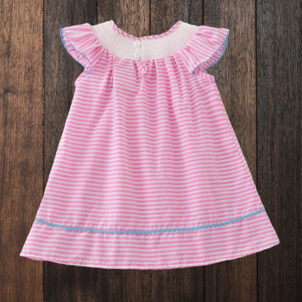 Adorable Gingham Smocked Dress with Embroidery image 3