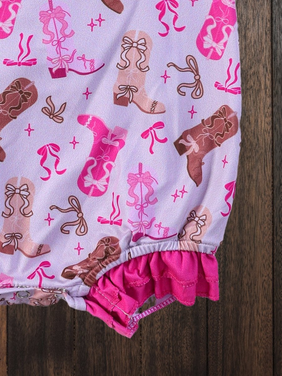 Boots & Bows Baby Romper image 1