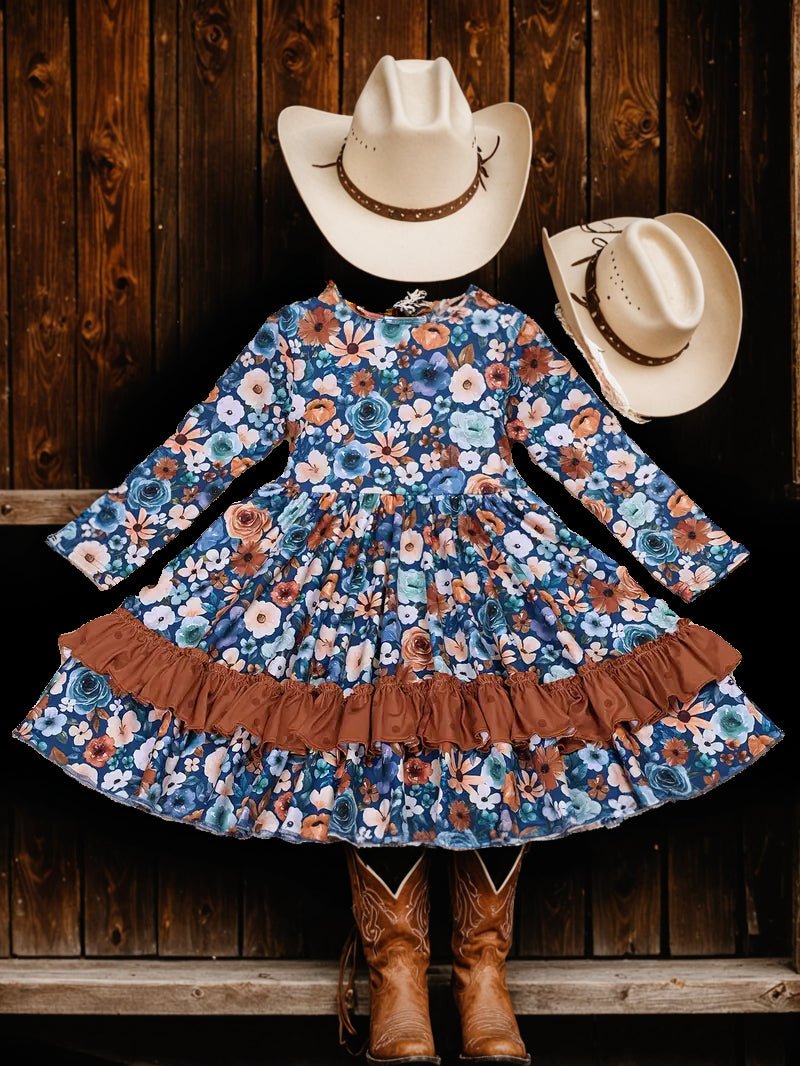 Blooming Cowgirl Ruffle Dress Floral Western Style for Girls 11-12Y Blooming Cowgirl Ruffle Dress Floral Western Style for Girls 11-12Y