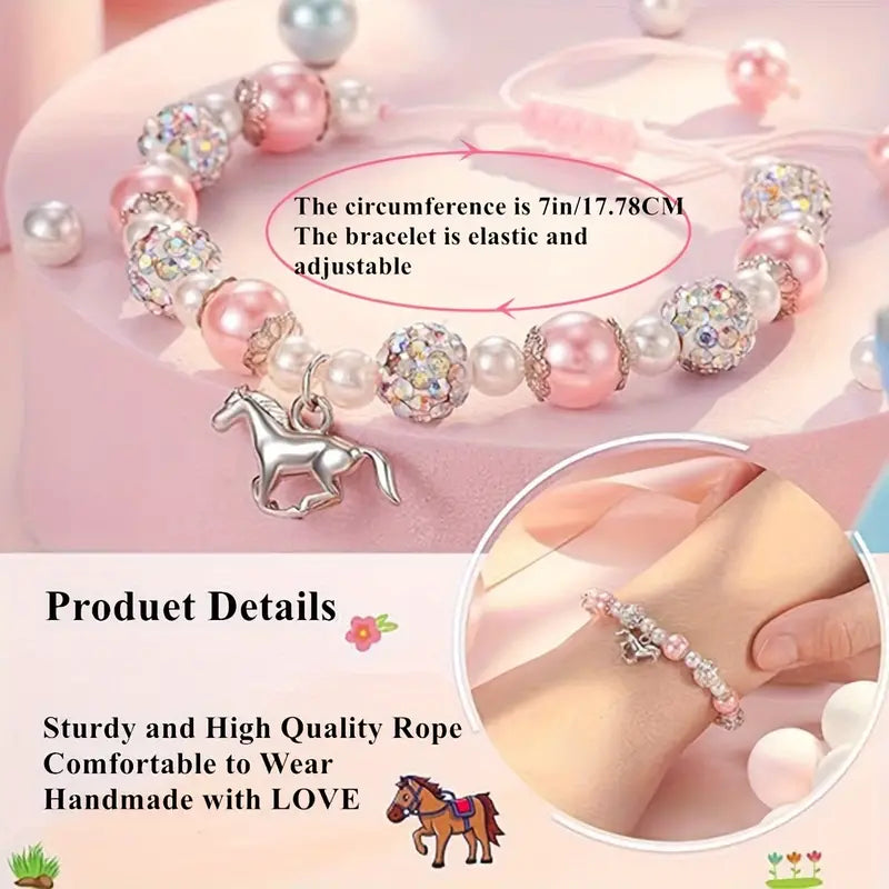 Horse Girl's Inspirational Charm Beads Bracelet image 4