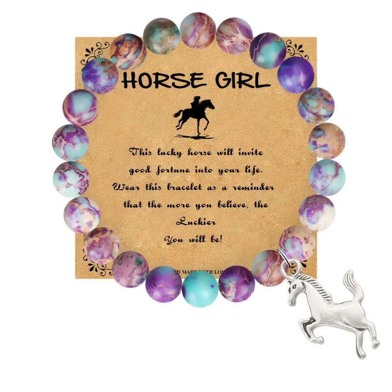 Horse Girl's Inspirational Charm Beads Bracelet image 5