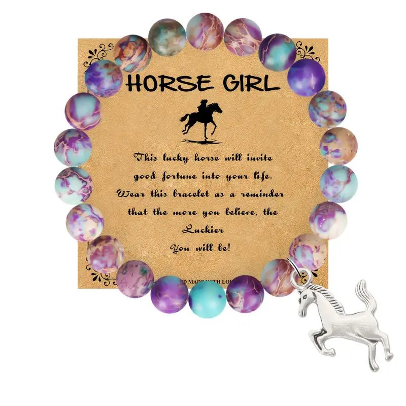 Horse Girl's Inspirational Charm Beads Bracelet image 5
