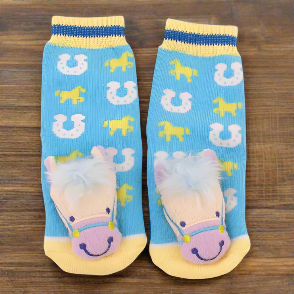Little Wrangler Baby Horsehead Grip Socks