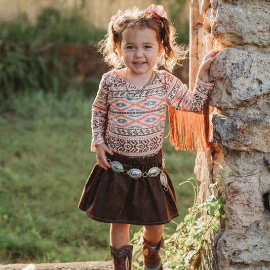 Saddle Sweetheart Off-Shoulder Aztec Long Sleeve Shirt image 0