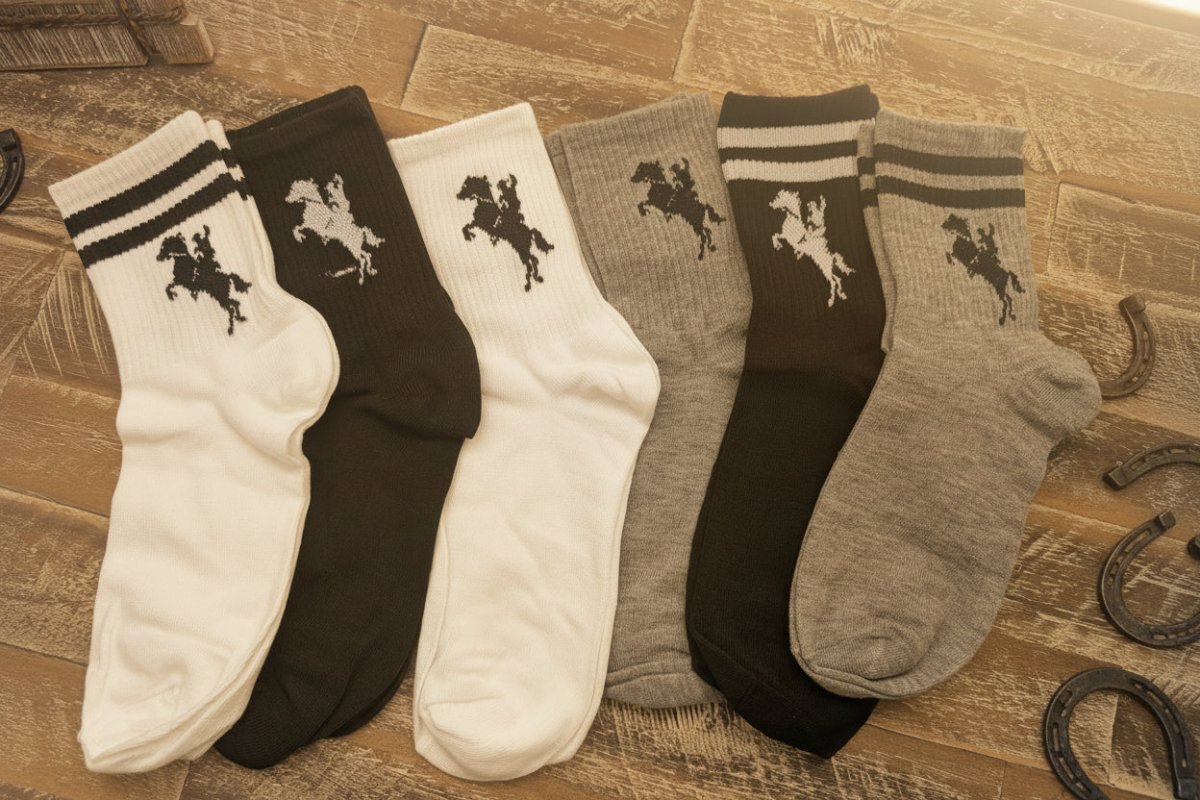 Kids Equestrian Crew Socks | 6-Pack Western Horse Socks for Boys & Girls