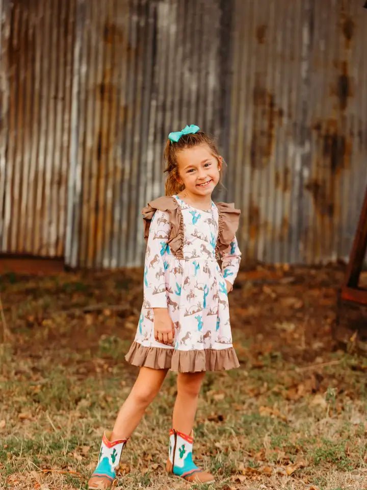 Gettin’ Pink/Brown Ruffle Dress image 2