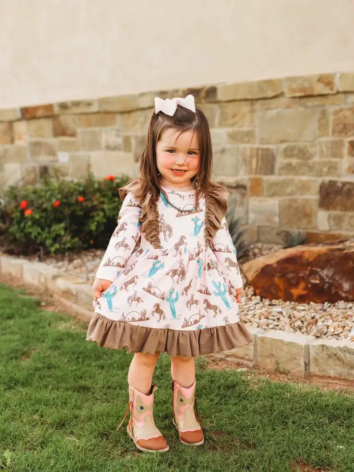 Gettin’ Pink/Brown Ruffle Dress image 1
