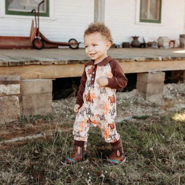 Traveling Cowboy Adventure Romper: Perfect Baby Boy Romper image 1