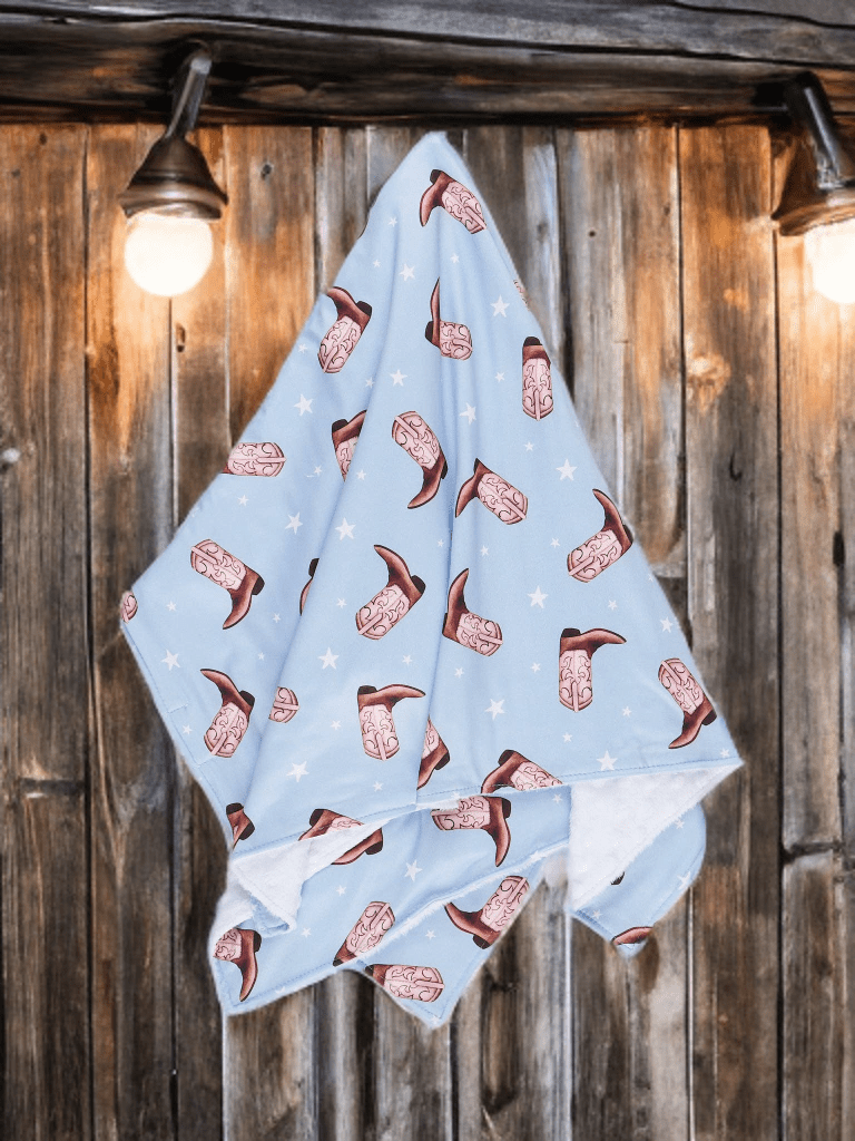 Baby Cowboy Boot Scoot Minky Blanket