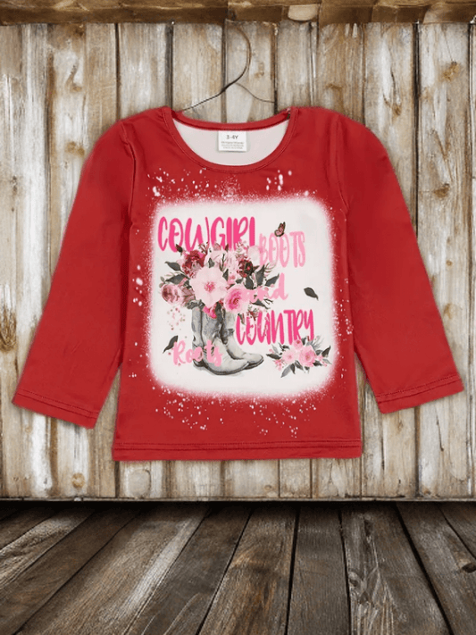 Boots & Blooms: Girls’ Stretchy Western Tee for Everyday Cowgirl Adventures! image 0