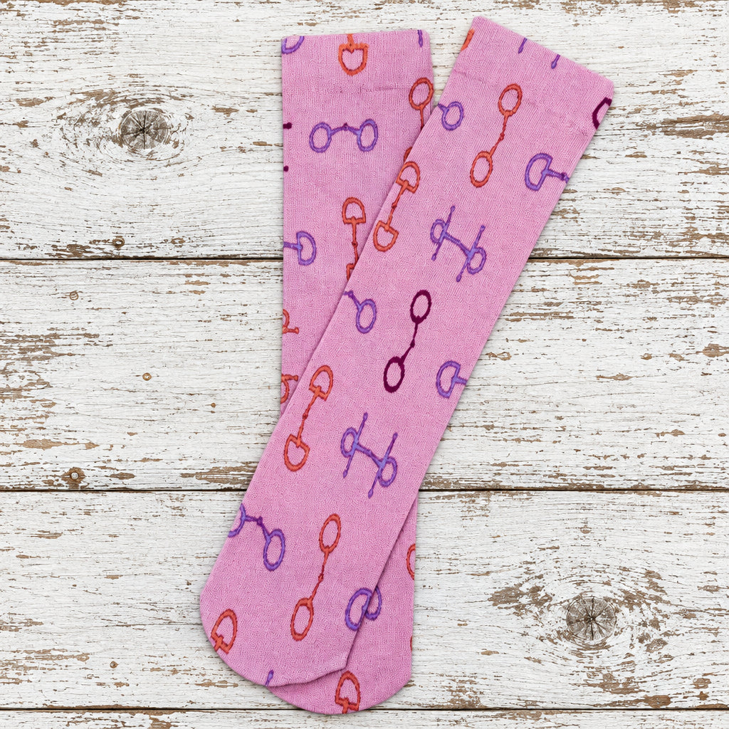 A Bit Horse Crazy – Kids’ Pink Snaffle Bit Socks