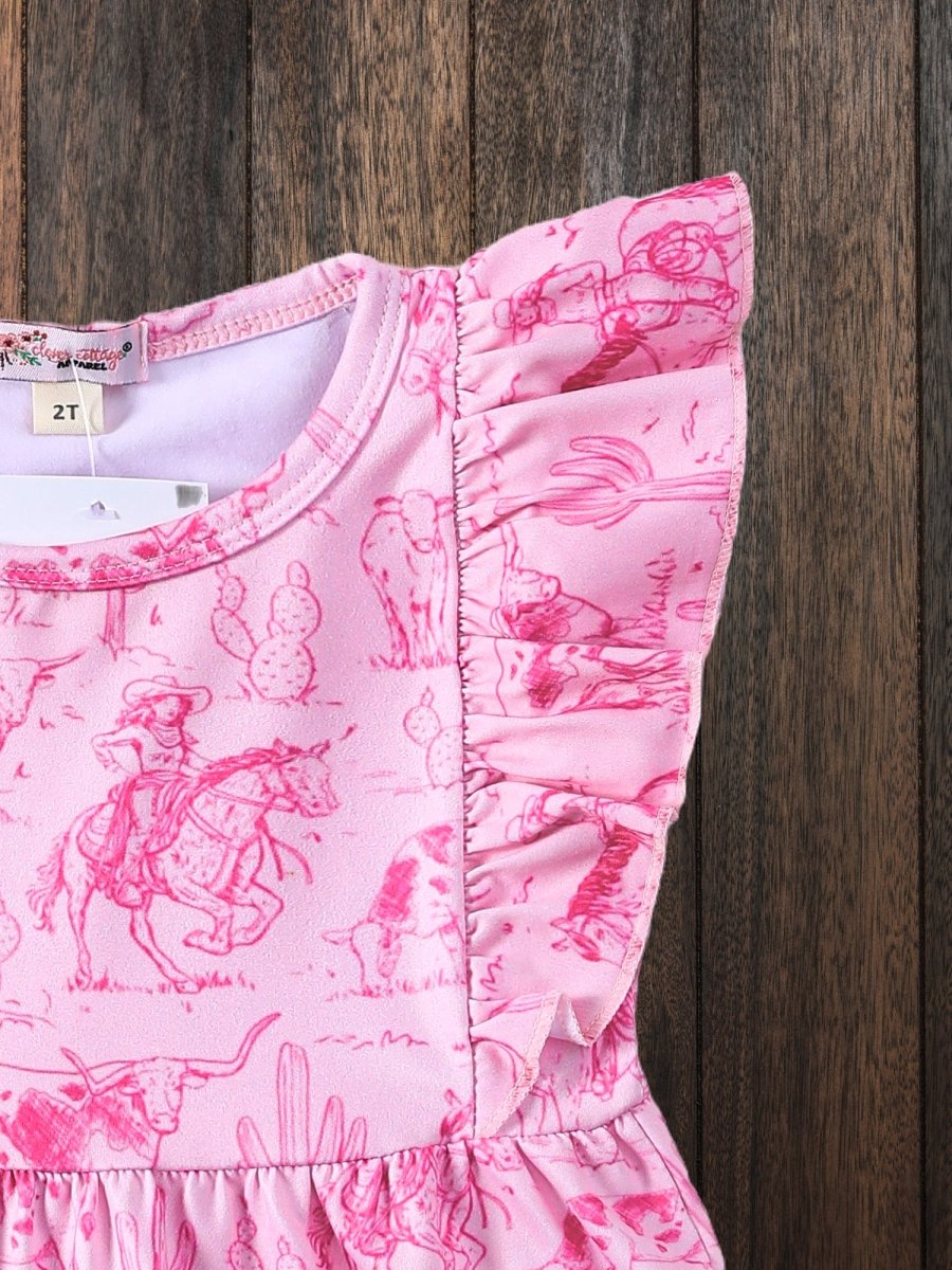 Pink Western Dress for Girls image 2