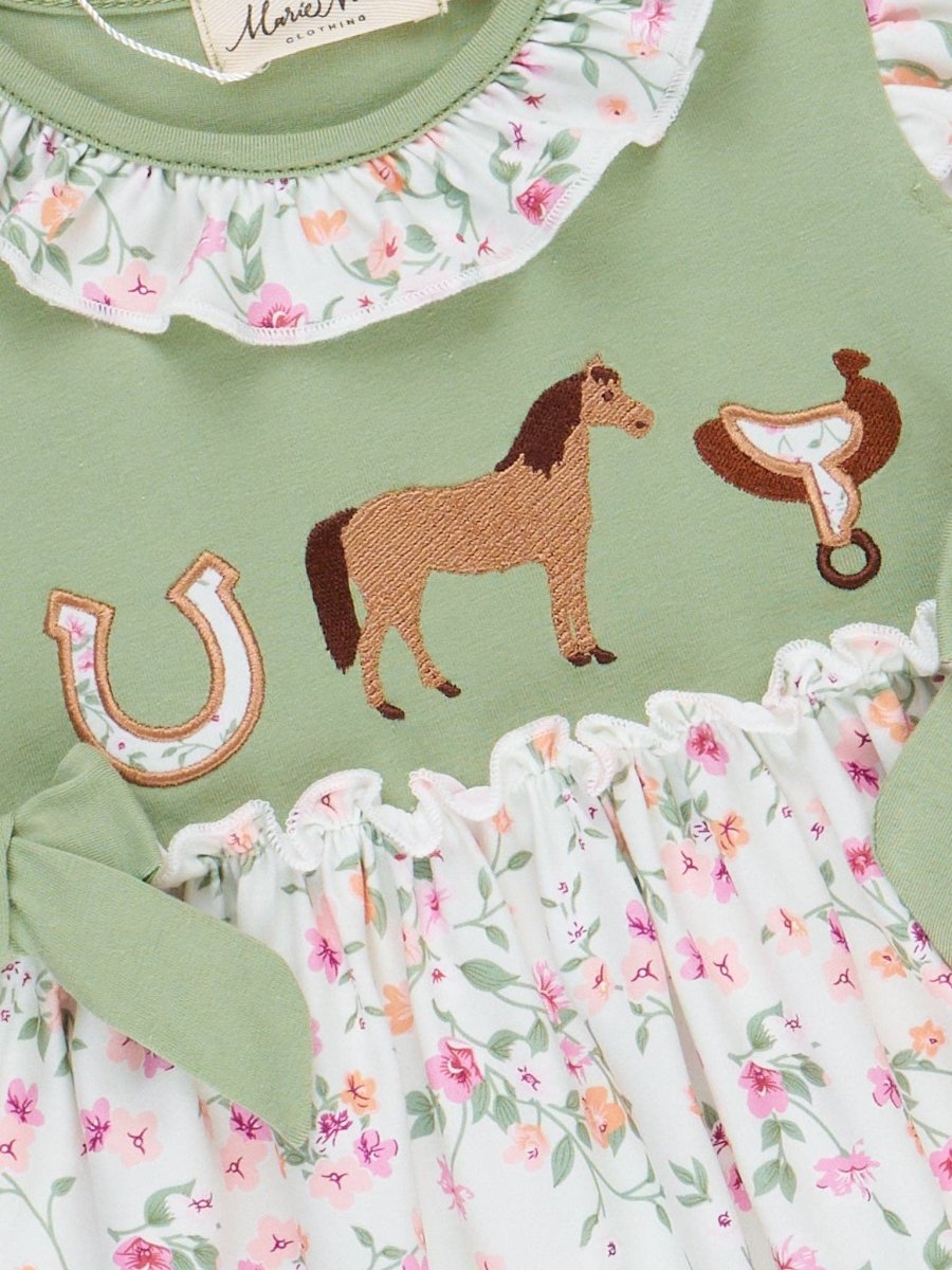 Ranch Friends Floral Ruffle Hores Dress