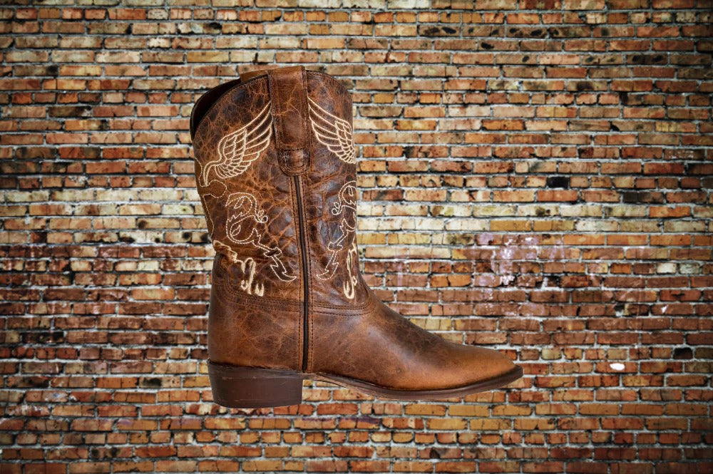 Tuffrider Sequoia Cross & Wing Embroidered Square Toe Western Boots image 3