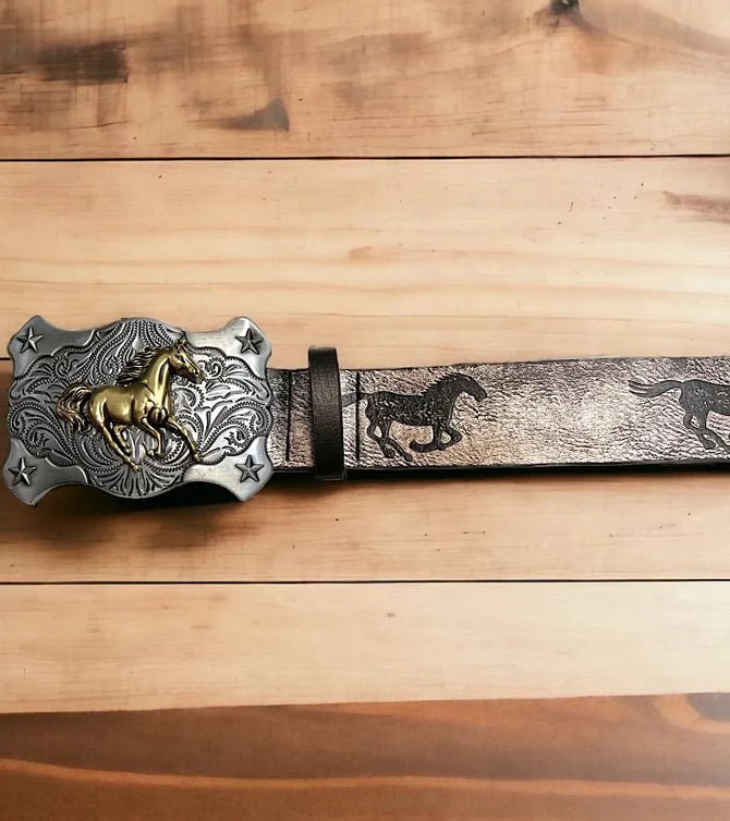 Gold Dust Rodeo: Lil' Wrangler's Versatile Horse Rider Belt image 1