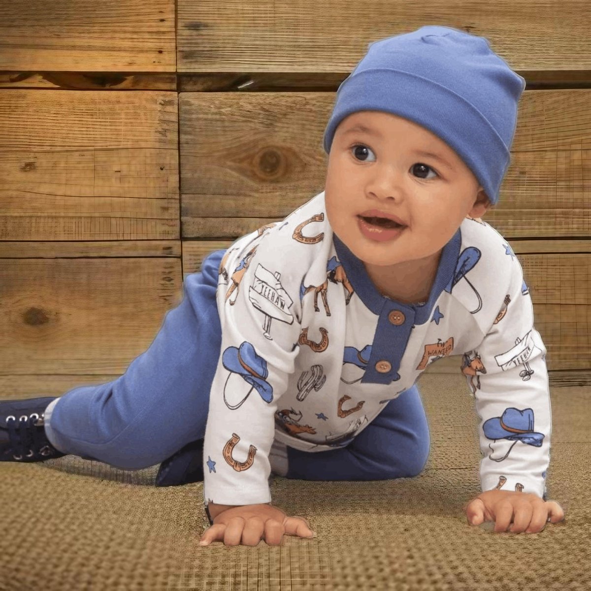 Baby Boy's Giddyup Cowboy Western Bamboo Pajama Set