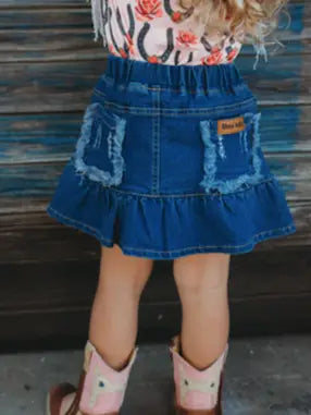 "Ruffled Ranch" Denim Skirt image 4