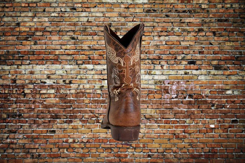 Tuffrider Sequoia Cross & Wing Embroidered Square Toe Western Boots image 4