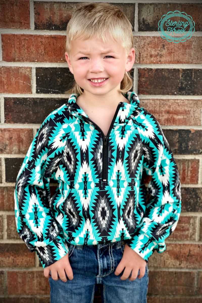Turquoise Peaks Mini Aztec Everest Pullover for Little Explorers image 2