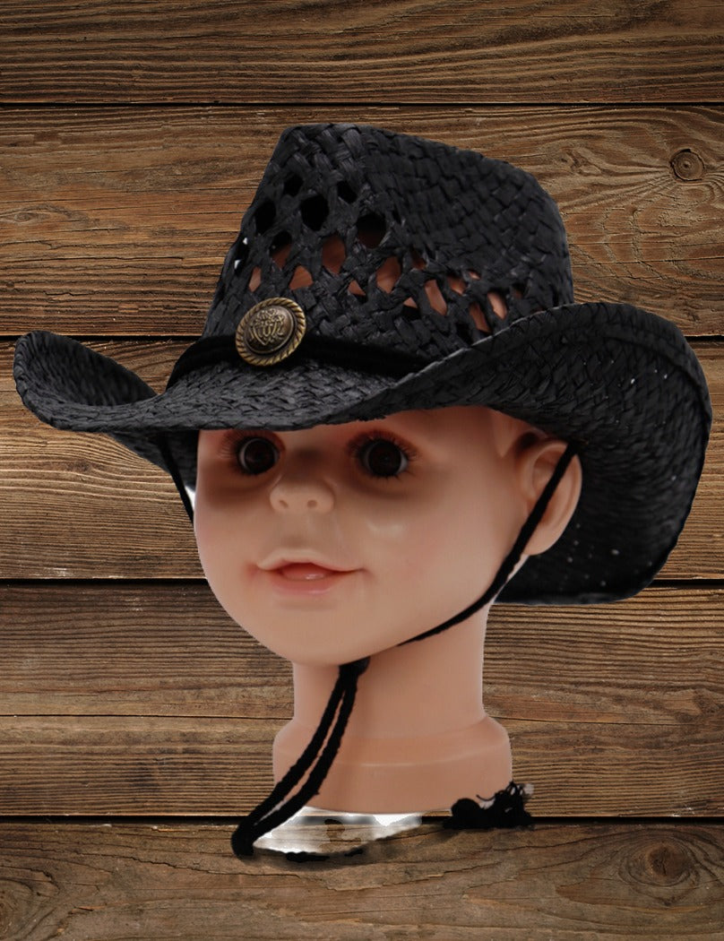 Kids Tycoon Half Taco Paper Straw Cowboy Hat: Western Style for Young Adventurer image 0
