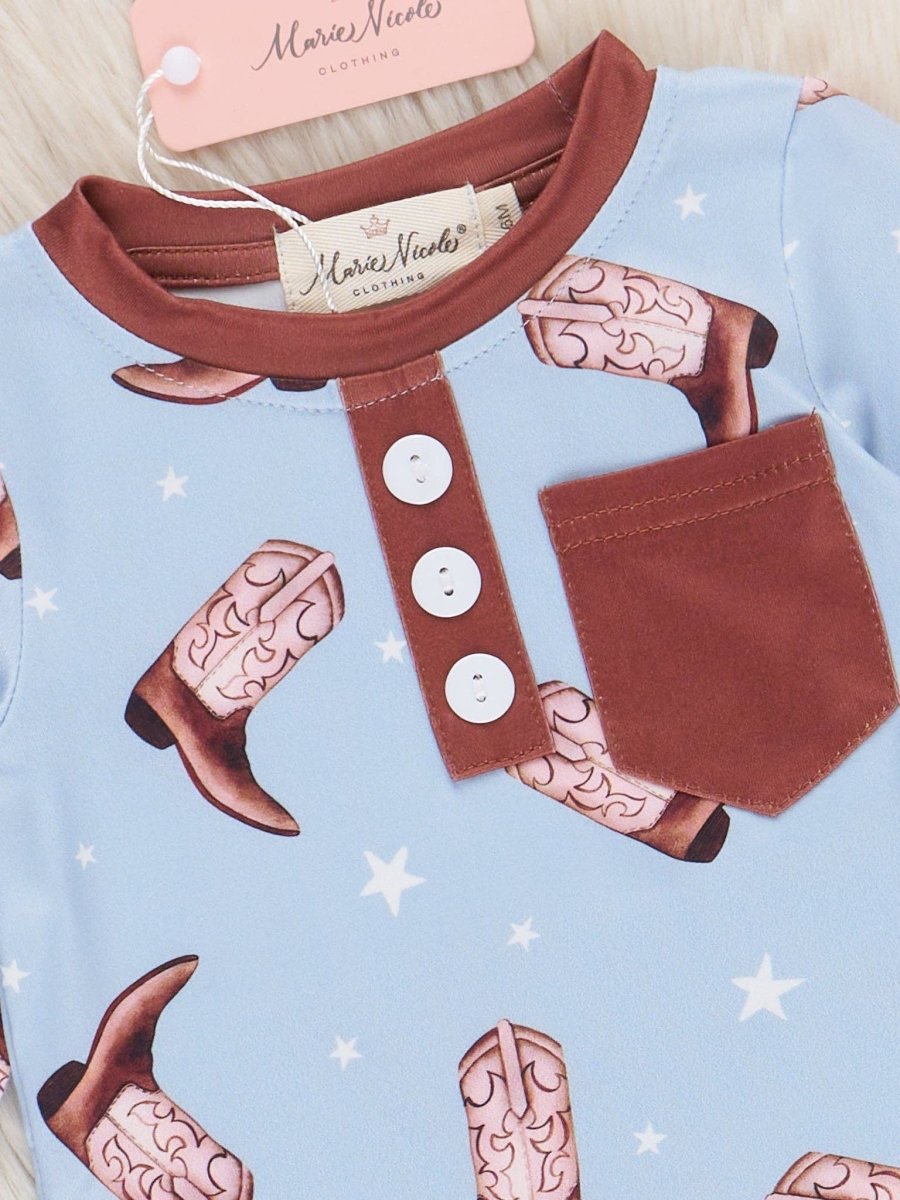 Baby Cowboy Boot Scoot Romper