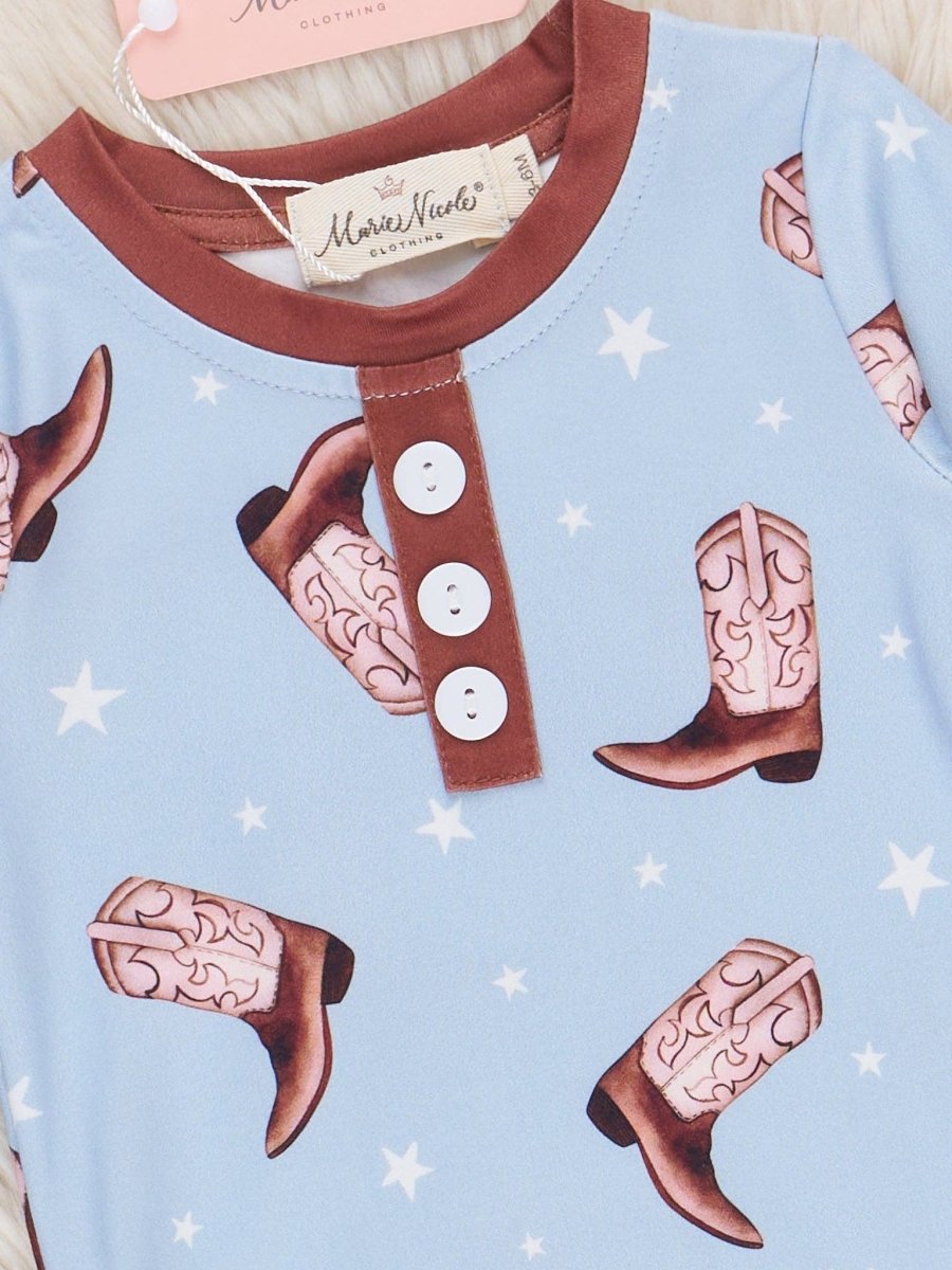 Baby Cowboy Boot Scoot Knot Gown