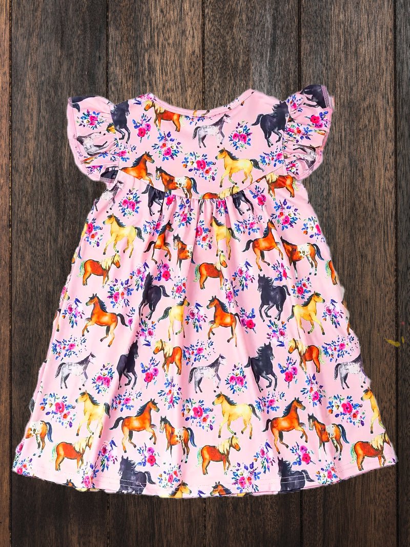 "Pretty in Ponies" Flutter Trim Sleeveless Dress image 3