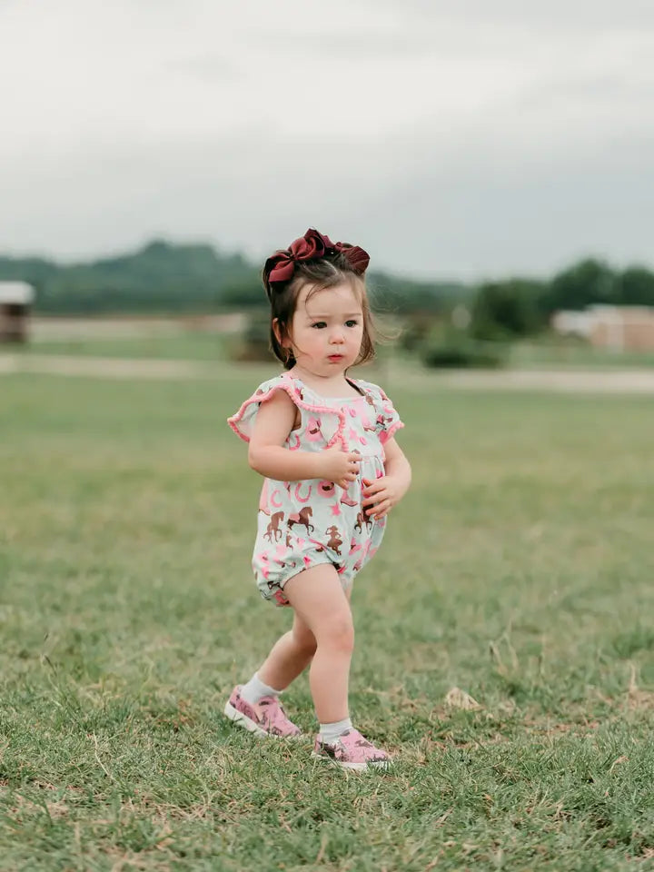 Pony Playtime" Teal Cowgirl Romper image 1