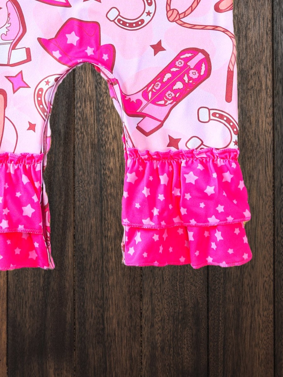 Electric Pink Cowgirl Baby Romper image 4