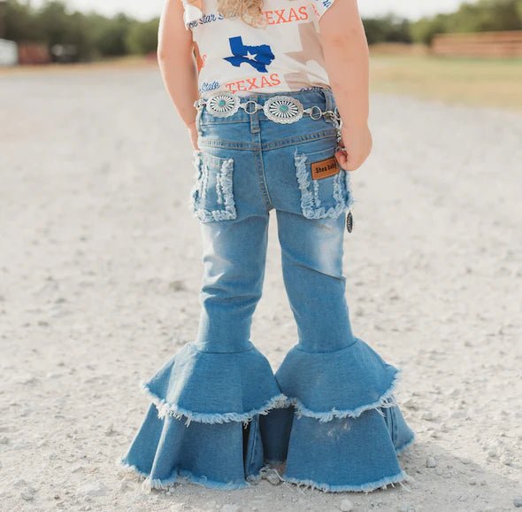 Ruffle & Ride Denim Bell Jeans: For Every Little Cowgirl! image 2
