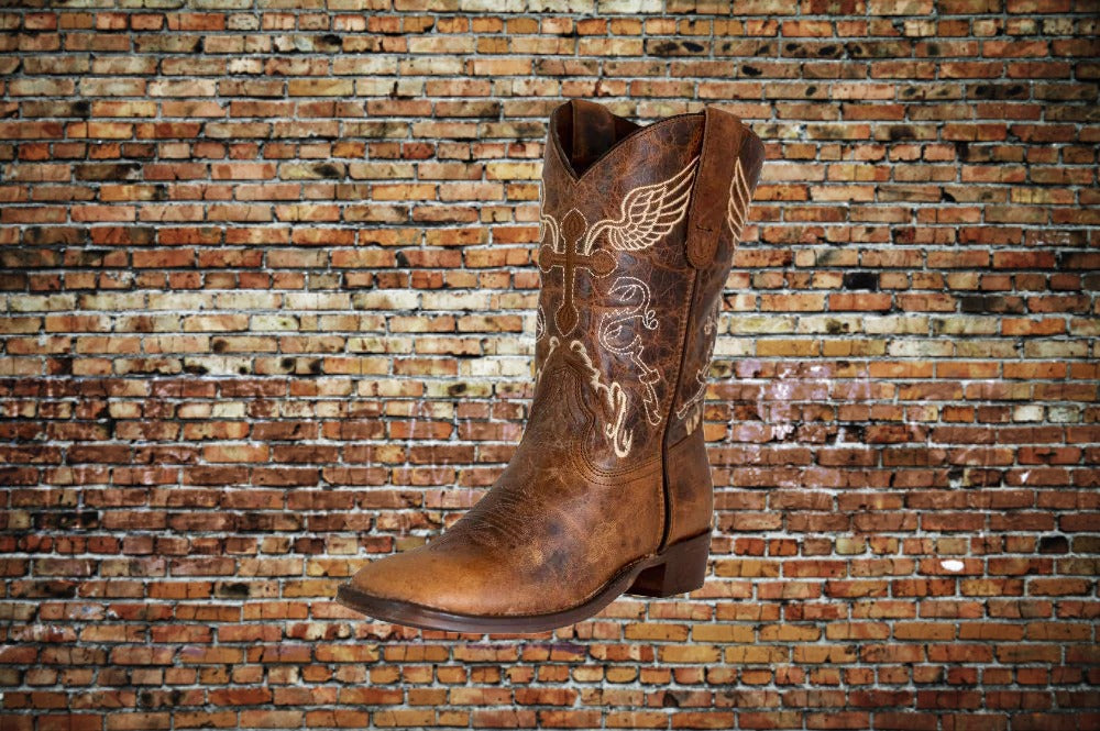 Tuffrider Sequoia Cross & Wing Embroidered Square Toe Western Boots image 7