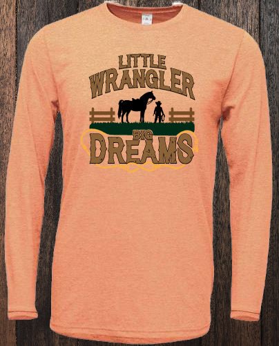 "Little Wrangler, Big Dreams" Long-Sleeved Toddler & Youth T-Shirt image 3